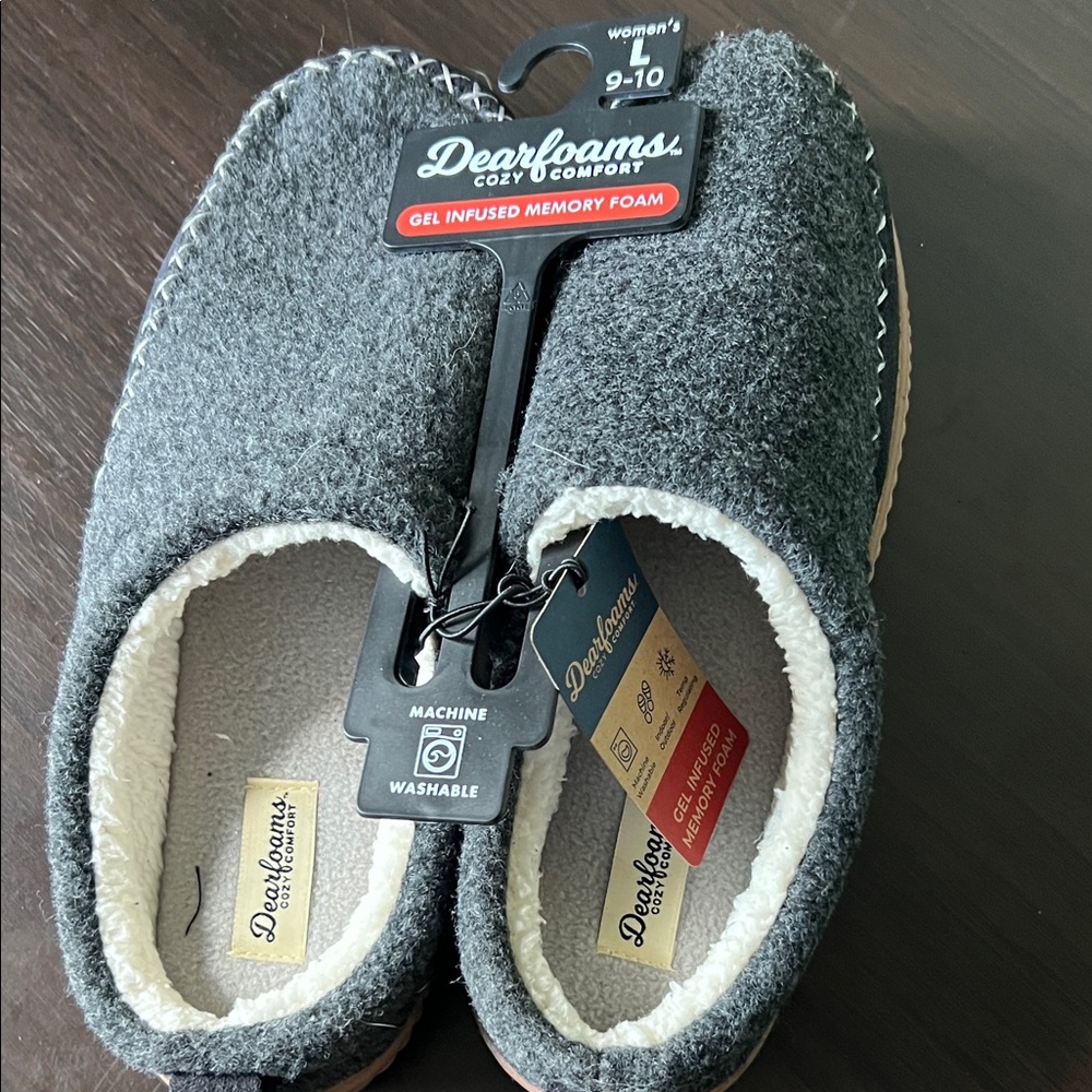 Dearfoams Women’s NWT Charcoal Slippers - Picture 3 of 6